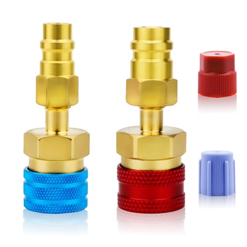 Cfyosnk R1234yf Adapter 2 Pack R1234yf to R134a Adapter Kit Quick Couplers for High & Low Side Car AC Refrigerant Recharge and Conversion
