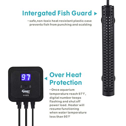 hygger 300W Aquarium Heater with External Digital Temperature Controller Reef Saltwater Fish Tank Heater for 30-60… - Image 3