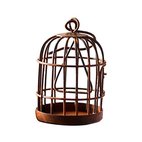 Benoon Accesorios de decoración de casa de muñecas, muebles de casa de muñecas, adorno de jaula de pájaros en miniatura, modelo de decoración de escritorio para el hogar, regalo de juguete para niños,