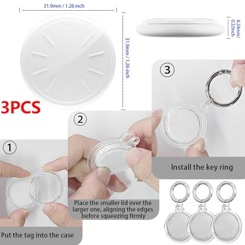 3 Packs Air Tracker Tags[Apple MFi Certified],Tracker Tags Work with Apple Find My (iOS Only),Bluetooth Tracker with Waterproof Case,Smart Keys Finder and Item Locator for Keys,Bags,Luggage,etc — view 2