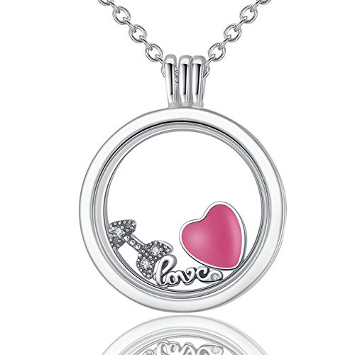 Colliers pendentif flottant argent 925 pour 7 styles de breloques de femmes