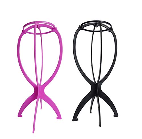 VNDEFUL 1 PCS Portable Detachable Plastic Wig Supporting Shelf Wig Accessories Tool Wig Stand (black)