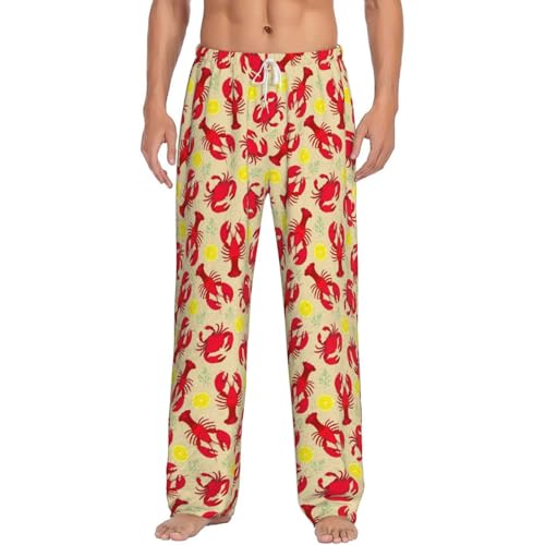 Pantalon de pyjama homard et crabe pour homme en tissu doux