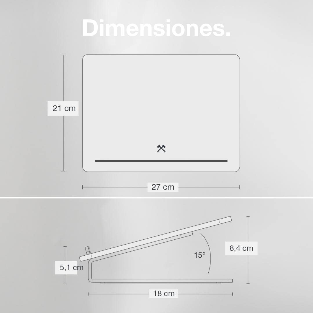 Woodcessories - Soporte Portatil Madera, Compatible con 10'' - 16'', Base Ordenador Portatil Elevado ergonomico (Nogal)