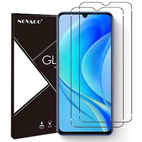 NOVAGO Compatible con Huawei Nova Y70/HONOR X7a 4G – Pack de 2 protectores de cristal templado ultrarresistentes a los golpes y a las explosiones de pantalla