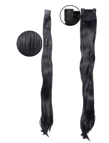 BIGWAVE hair extensions ponytail for women styling wrap around wear for party natural black color 2