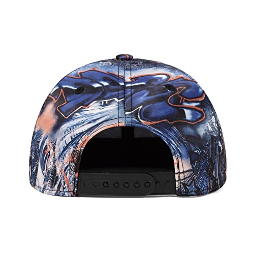 Quanhaigou Colorful Graffiti Snapback Hats For Men Women, Abstract Printed Sun Baseball Cap Flat Bill Youth Hip Hop Caps #TOP2
