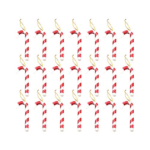 Toyvian 60Pcs Ãrvore de Natal Enfeites de Bengala de Doces Pendurados Enfeite de Pirulito Torcido de