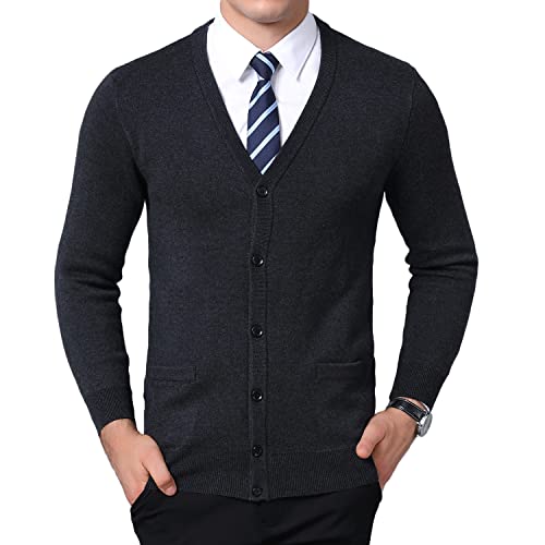 Cardigan en laine mélangée haut de gamme avec coupe ajustée et finitions soignées en XL