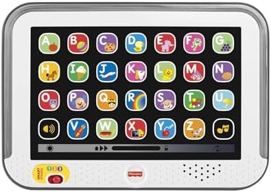 Fisher-Price Ríe y Aprende Mi Primera Tablet, Juguete electrónico Educativo con Luces y Sonidos para bebé +1 año, versión español (CDG61)