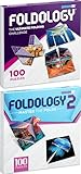 FOLDOLOGY 1&2 Combo Pack - The Origami Puzzle Game! Brain Teasers for Tweens, Teens & Adults | Fold The Paper, Complete The Picture | Stocking Stuffers, Gift for Ages 10+ | 200 Challenges