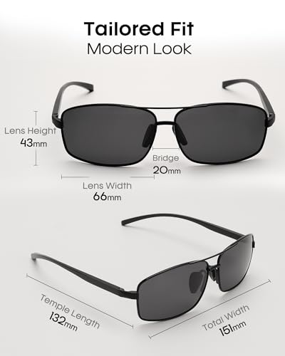 Camptrace 3 Pack Polarized Lightweight Mens Sunglasses for Driving with UV400 Protection Black+Blue+Orange2