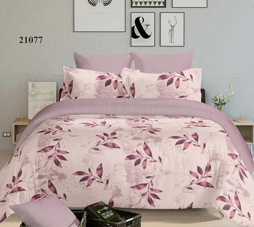 Image of Super Bedzz by Prihaal Decor Cotton Double Size Bedsheet with 2 Pillow Cover Size:108x108 (Pink 5) bedsheet for Double Bed, Cotton Double bedsheet, Suitable for Bedroom, Gift Set