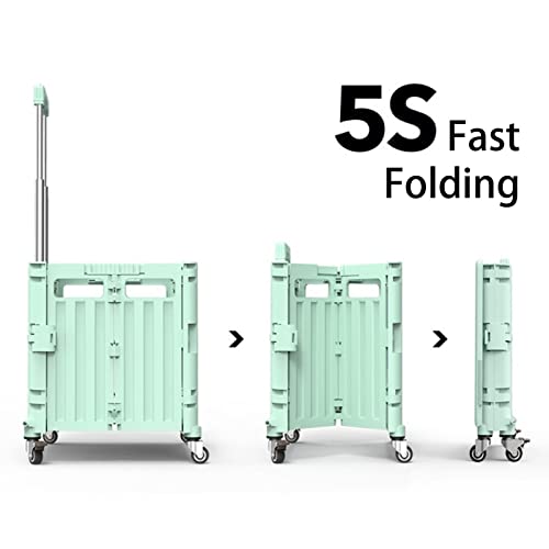Faltbarer Einkaufstrolley mit Bremse - 65L Leichter Wagen Teleskopgriff & Praktische Räder für Reisen Einkaufen Büro und Umzug - Vielseitige & Bequeme Aufbewahrungslösung – Bild 5