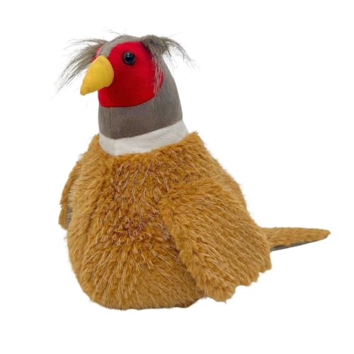 Image of Monty Pheasant Door Stop, 23cm Weighted Faux Fur Bird Shaped Doorstop, Decorative Country Door Stopper - 1.5kg