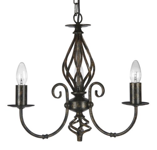 Lustre 3 lumières Tuscany Oaks Lighting pour remplacer un plafonnier terne