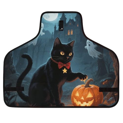 Delantal de trabajo Halloween Cat para hombres y mujeres miniatura 1