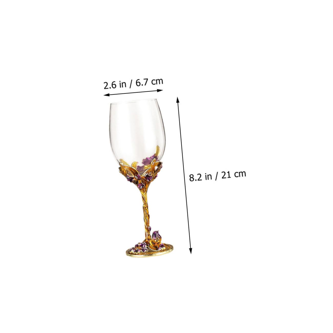 Lot de 2 Verres à Whisky Émaillés Dorés 320 Ml, Gobelets à Pied en Cristal pour Mariage et Fête, Fourniture de Mariage, Vaisselle Élégante pour Intérieur et Plein Air