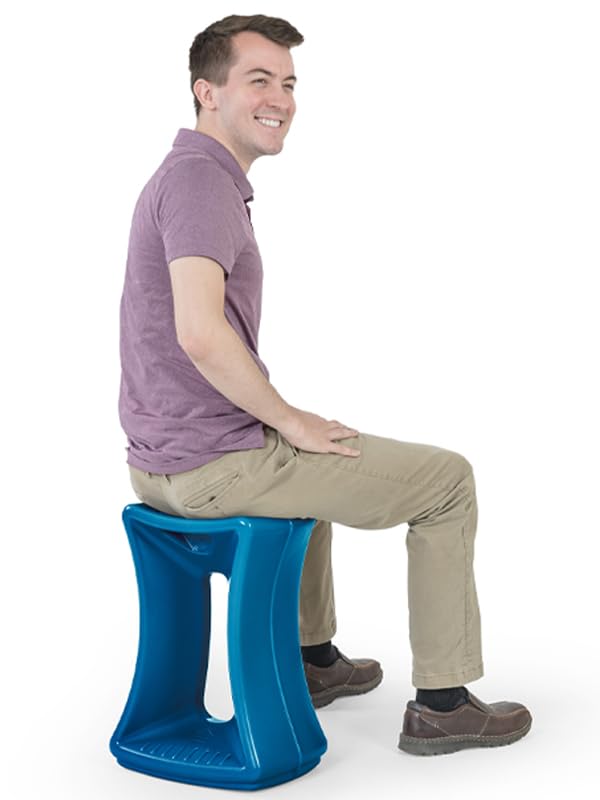 Image of Simplay3 American Home Live Fit Active Balance Chair, 20 inch Stool for Adults and Teens- Ergonomic Office Desk Chair with Rock, Wobble, Tilt Motion for Learning, Work and Study Union Blue, 2-Pack