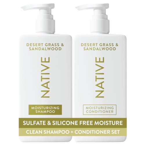 Native Desert Grass & Sandalwood Shampoo and Conditioner Contain Naturally Derived Ingredients | All Hair Types Color & Treated Fine to Dry Damaged Sulfate & Dye Free - 2-Pack