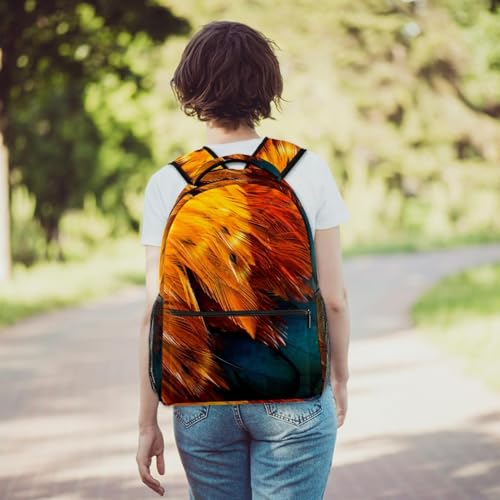 Sac à dos d'école à plumes multicolores pour ado et voyage décontracté