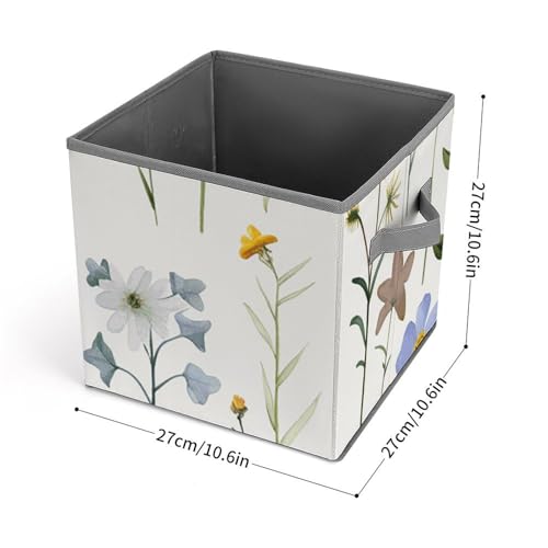 Cube de rangement pliable tissu avec poignees paniere stable - 3