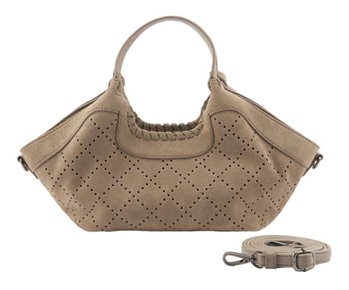 Sac bandoulière FREDsBRUDER en cuir taupe, petit shopper et sac à main