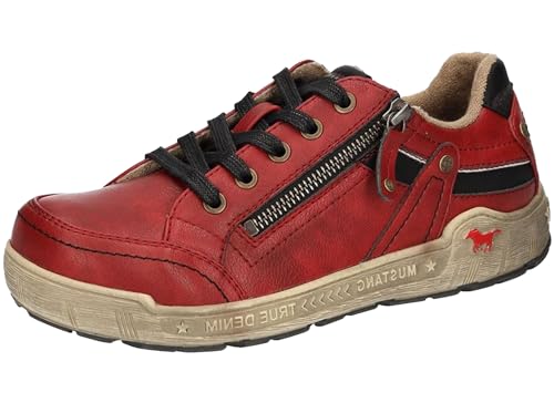 MUSTANG Damen Schnürschuh Halbschuh Reißverschluss Schnürung 1290-302, Größe:40 EU, Farbe:Rot