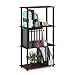 Furinno Turn-N-Tube 4-Tier Multipurpose Shelf Display Rack, Round Tubes, Dark Cherry/Black