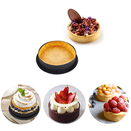 BESTEU - Cortador Perforado Del Molde De La Torta Del CíRculo De La Torta 8Pcs, DecoracióN De La Torta Del Anillo Del CíRculo De La Mousse De La Forma Redonda Cover