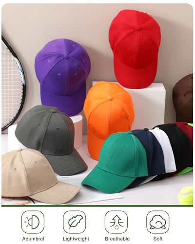 Image of Handepo 24 Pcs Blank Baseball Caps Adjustable Back Strap Unisex Blank Design Caps Plain Unisex Hats for Men Women