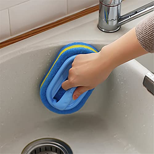 Handles Sponge Brush Blue Soft Magic Sponge Eraser Cleaning Bathtub Ceramic Tile Cleaner Kitchen Tool