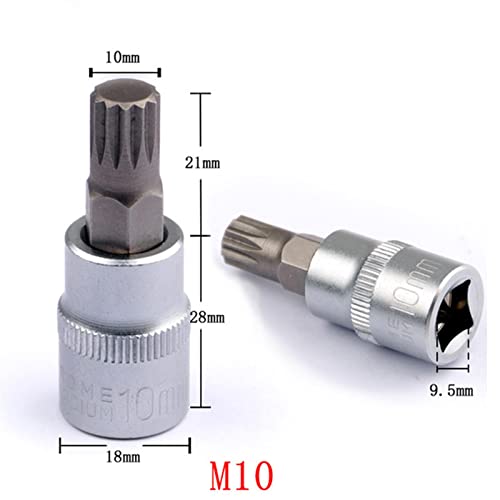 Acier 45# estampillé clair jeu de 8 douilles pour mécanique et tournevis - 7