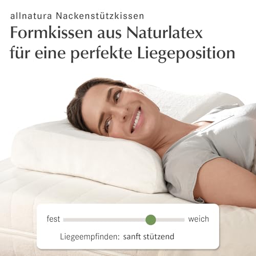 allnatura orthopädisches Nackenstützkissen 40x60 Sana-Vario 2 - Weiches anpassbares Kopfkissen (100% Naturkautschuk) - für Seitenschläfer Rückenschläfer - Höhe 11,5cm - Made in Germany