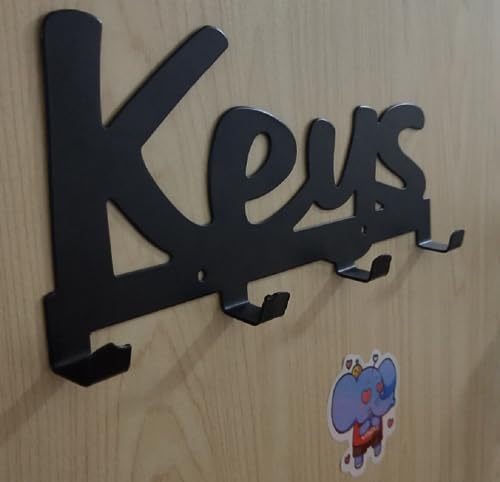 Wall Mounted Key Holder with 4 Hooks, Coat Rack,Letter Storage,Screw and raw Plugs Included,Cast Iron,Ideal for The Kitchen or Bathroom,Decorative and Ergonomic Design Molded into The Word Keys - Cosy Home Interiors Wall Mounted Key Holder with 4 Hooks, Coat Rack,Letter Storage,Screw and raw Plugs Included,Cast Iron,Ideal for The Kitchen or Bathroom,Decorative and Ergonomic Design Molded into The Word Keys - Image 9