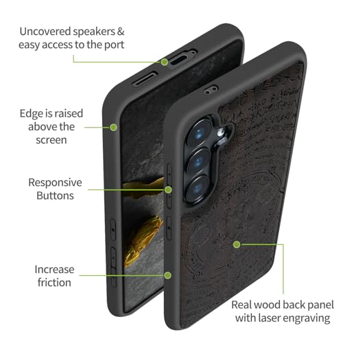 Coque bois S24 antichoc étui rigide protège Samsung 5G