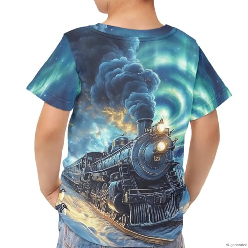 Image of WELLFLYHOM Kids Tshirts Girls Boys Short Sleeve Crewneck Tees Shirts Casual Sport Pullover Tops Size 3-16 Years