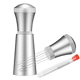 WDT Espresso Distribution Tool Espresso Stirrer Tools for Barista, 0.35mm 7 Needles Espresso Coffee Stirrer with Extra 7 Replaceable Needles, Aluminum Alloy Handle with Stand (Silver)