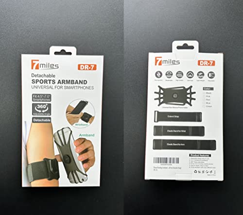 Phone Running Armband Phone Holder, 2 In 1 Arm Band Wrist Band For All Iphone All Samsung Phone All Huawei All Google Xiaomi Lg (Black, Fits For 4.0'' - 7.0'' Smartphone, With Free Extender Strap) #TOP7