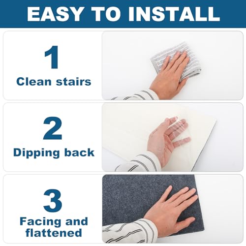 Yskzyz 01-DARK GRAY 10 Pack Stair Treads For Wooden Steps Anti Slip Staircase Carpets Protector With Self Adhesive Indoor Outdoor Stair Rugs thumb #3