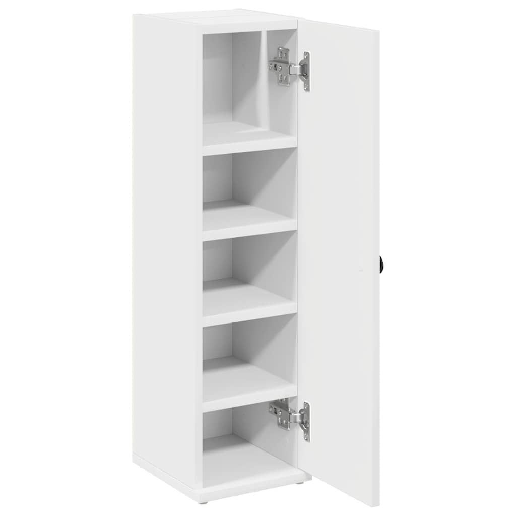 Armadietto da bagno con portarotolo, bianco, 20,5 x 22 x 72 cm, in legno resistente, con spazio per riporre oggetti, per bagno, armadietto per lavatrice, montaggio a parete