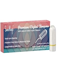 SanNap Premium Digital Super Tampons (Medium to Heavy Flow, 20 Pieces)