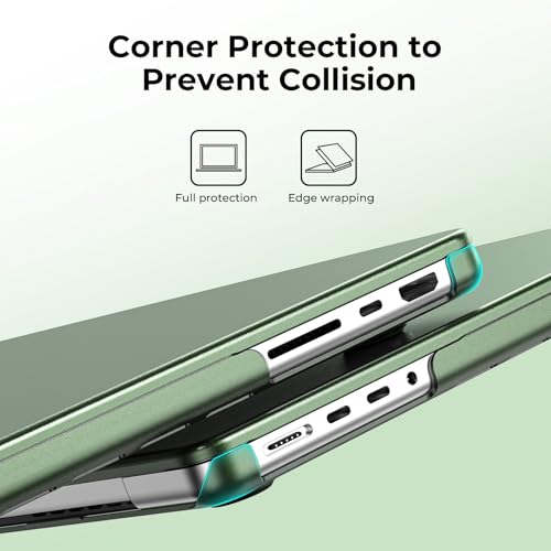 Image of BlueSwan Matte Case for MacBook Pro 14 M5 M4 M3 M2 M1 Pro /Max 2026-2021 | 100% Color Match, Anti-Fingerprint, Anti-Scratch,Ultra Thin, Hard Shell Protective Cover, Matte Midnight Green