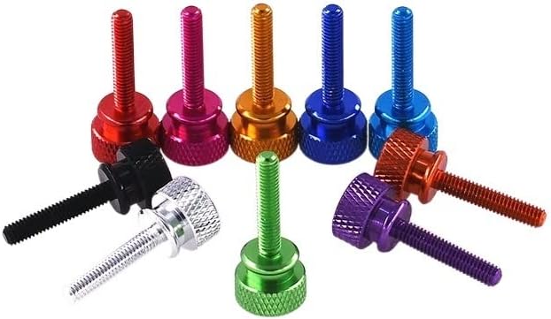 Screw M4x20mm Aluminum Alloy Computer case Side Panel DIY Modified knurling Hand Screw Screw (Color : Light Green)