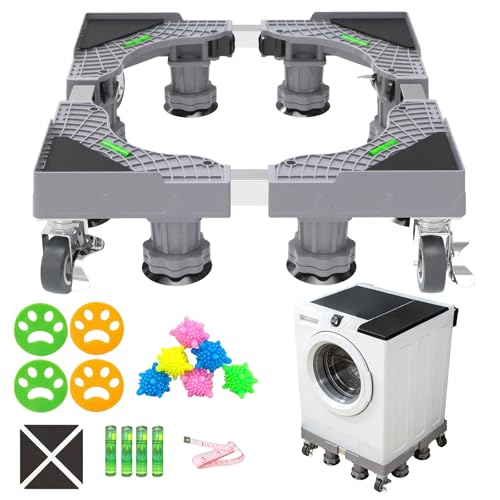 Consejos para Comprar base para refrigerador walmart que Puedes Comprar On-line. 47 Base para Lavadora Ajustables(44-66cm)+4 Removedores de Pelusa y 5 Bolas Lavadoras,Base Lavadora con 8 Patas y 4Ruedas Dobles,Base Móvil Multifuncional Universal para...