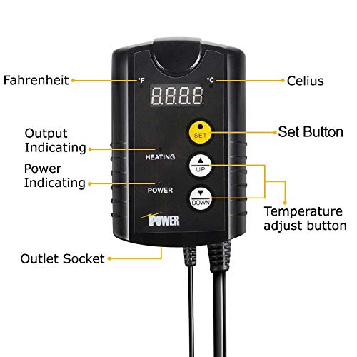 Simple Deluxe PTCRHL150CONTROL 150W Reptile Heat Bulb And 40-108 Degrees Fahrenheit Digital Thermostat Controller Included thumb #1