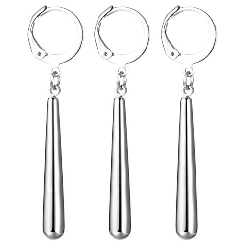 JewelryWe Pendientes Aro Zoro Hombre: Juego de Aretes Colgantes de Personaje de Anime de Acero Inoxidable para Caballero Hipoalergénico Antialérgico 3 Piezas Plata - Para Uso Diario Regalo
