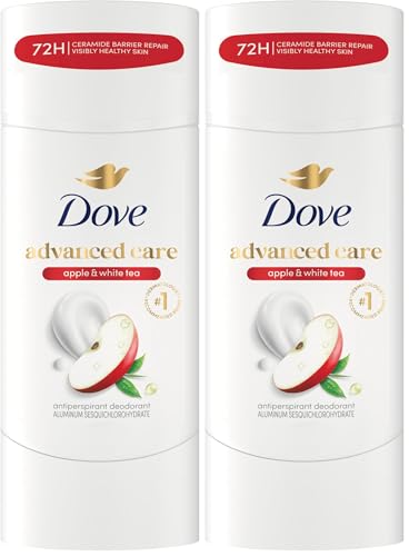 Image of Dove Advanced Care Antiperspirant Deodorant Stick to Help Repair Skin Barrier After Shaving, Apple & White Tea with 72-hour Sweat & Odor Protection, 2.6 oz (Pack of 2)