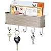 mDesign Modern Mail Holder and Key Rack - Rust Resistant Steel Wall ...