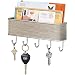 Tunejoy Portachiavi da Muro in Legno con Ripiano Contenitore Portachiavi da Parete Casa con 5 Ganci per Organizzare Chiavi Lettere Giornali Posta Riviste